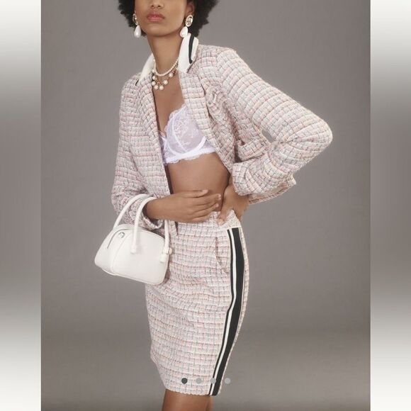 Maeve Tweed Midi Skirt- color Peach - Picture 1 of 4
